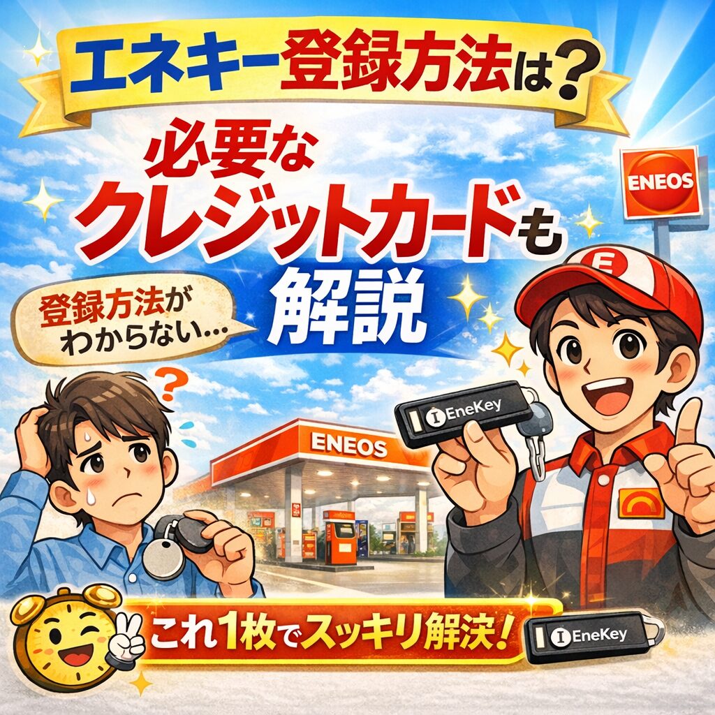エネキー登録方法と必要なクレジットカードを元店員が解説するアイキャッチ