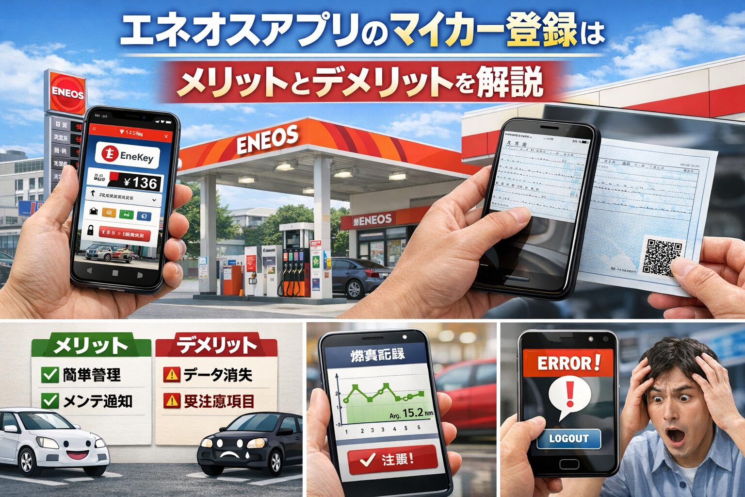 エネオスアプリ マイカー登録 メリット デメリット 解説