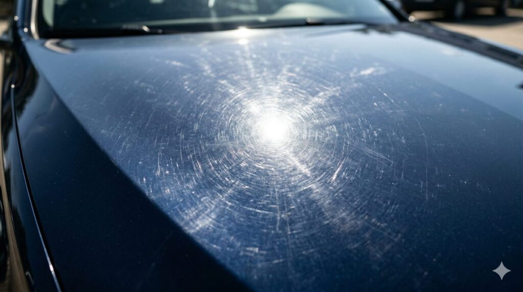 洗車機でついた細かい傷の例（ビフォー）